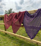 Aubergine Triangle Lace Shawl in recycled acrylic yarn  - Image 5