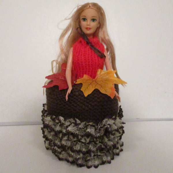 COVER GIRL - SPARE TOILET ROLL COVER  - AUTUMN DOLL