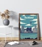 Auckland retro travel poster, Auckland city art print, New Zealand travel poster - Image 4