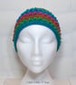 Ladies crochet rainbow twist ear warmer. Crochet ear warmer. Rainbow headband. - Image 7