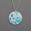 Circle hedgerow pendant - small turquoise