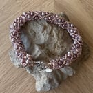 Pale purple, mauve beaded bracelet 