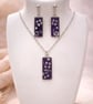 Handmade Purple Floral Resin Necklace & Earrings Set