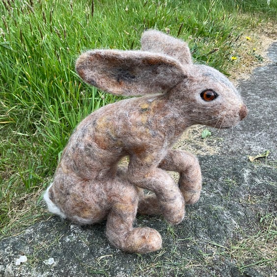Large needle felted hare - made to order!