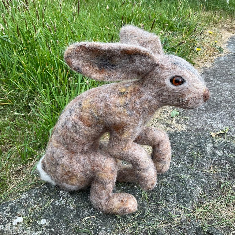 Large needle felted hare - made to order!