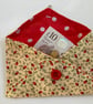 Gift envelope,  hand stitched. For small gifts or money. Yellow floral - Image 4