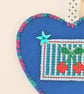 Cherries theme heart shaped Keyring with star sequin detail - Image 5