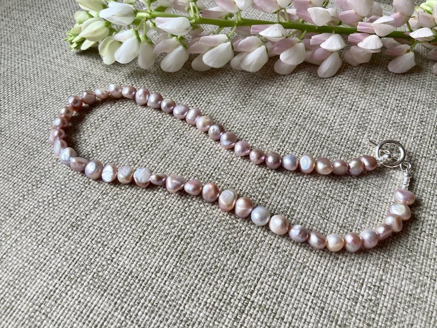 Pale Pinky Freshwater Pearl Necklace