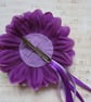 Purple & Lilac Regency Daisy Flower & Ribbons Fascinator Hair Clip  - Image 3