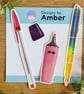 Pen Pals Holographic Vinyl Sticker Set - Fountain Pen Biro Highlighter - Image 1