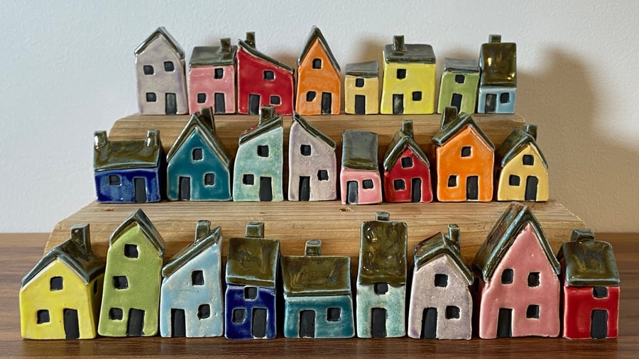 Pick & Mix your Collectable Mini Ceramic House Set. Unique, Handmade by Penny