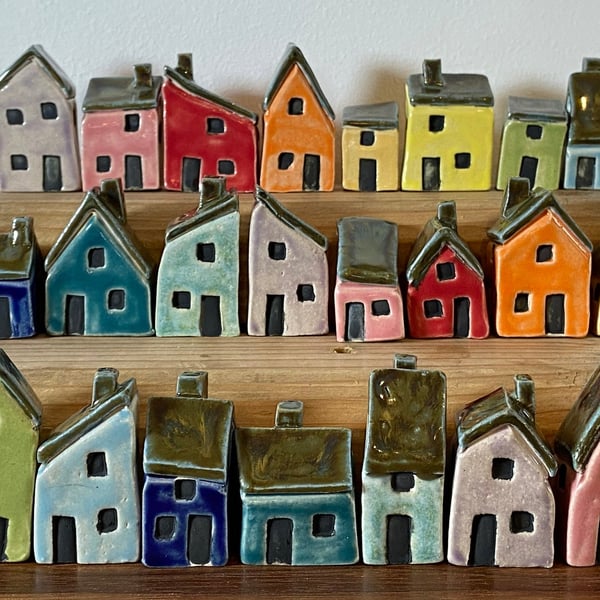 Pick & Mix your Collectable Mini Ceramic House Set. Unique, Handmade by Penny