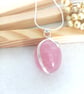Rose Quartz Necklace - Wire Wrapped Rose Quartz Tumble Stone - Heart Chakra Gift - Image 4