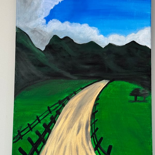Landscape painting  acrylic painting of beautifull scene