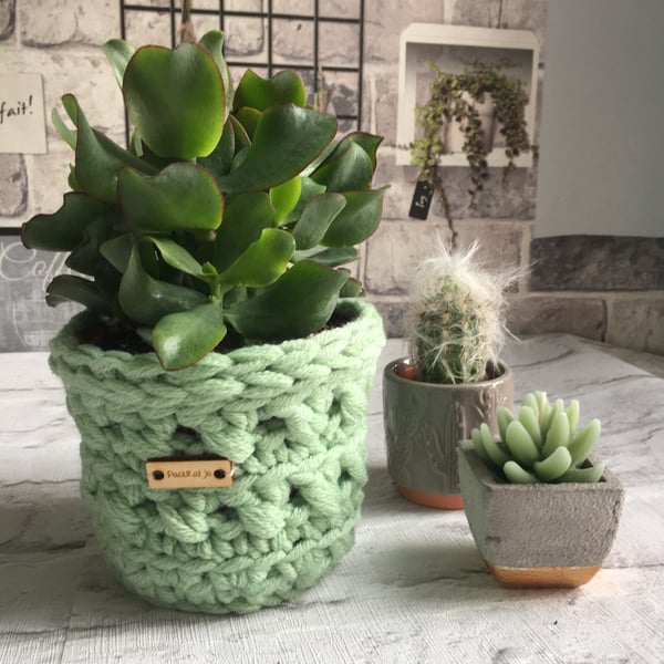 Light Green Plant Pot Cosy