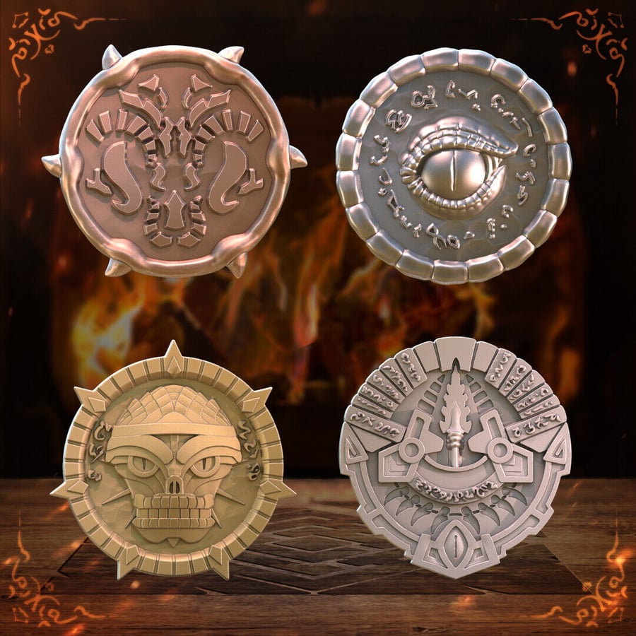 Mythic Roll - Mythic Coins - Lizardfolk Coins x10 - DnD Pathfinder RPG Tabletop