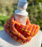 Tequila Sunrise Hand Woven Art Yarn Scarf - Image 2