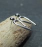 Silver argentium arc stud earrings, handmade recycled silver arc studs - Image 5