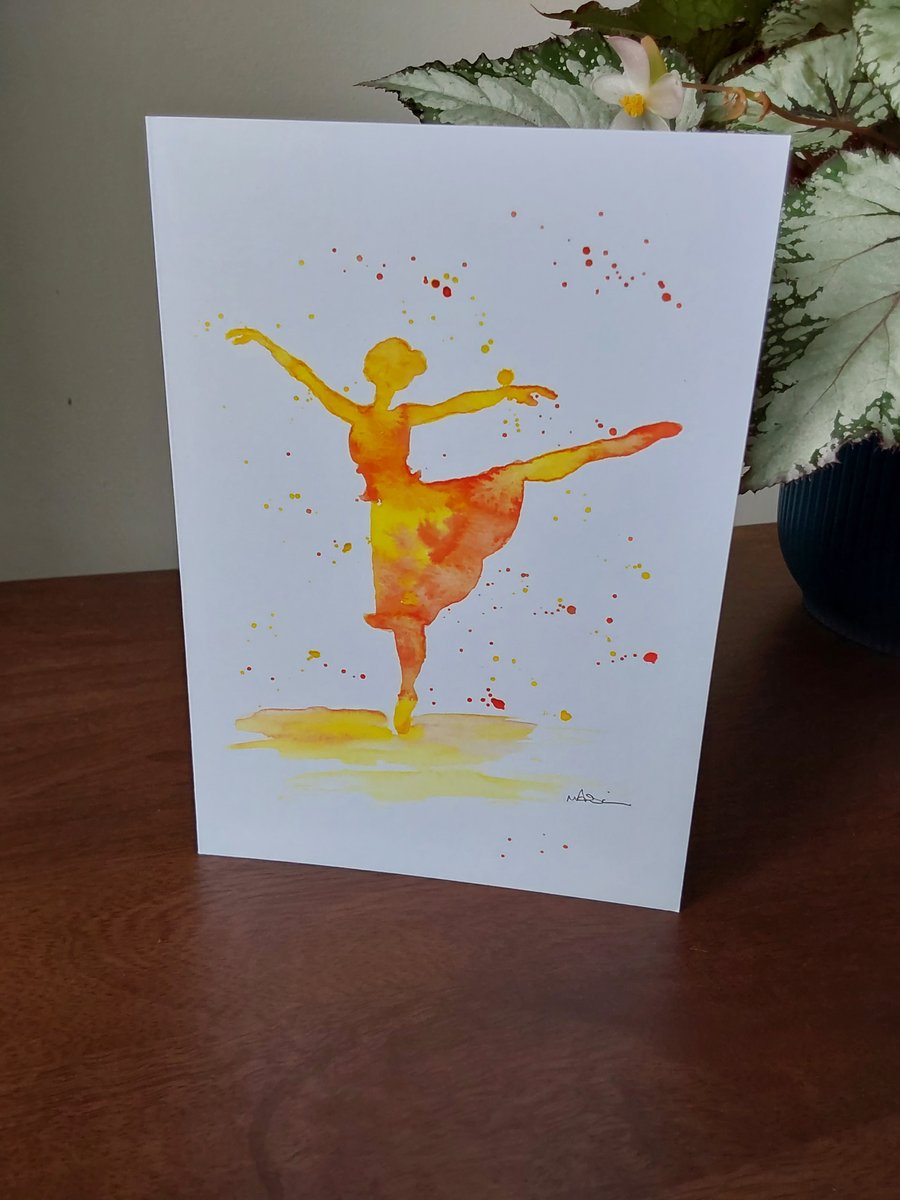 The Ballerina Watercolour Card