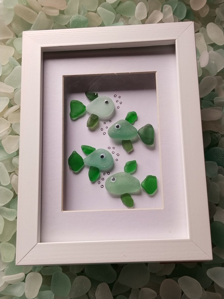 Scottish Sea Glass Fish Framed Picture