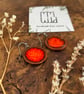 Handmade Ceramic Earrings: Bright Orange Glazed Clay, Hypoallergenic Hooks, Eart - Image 4