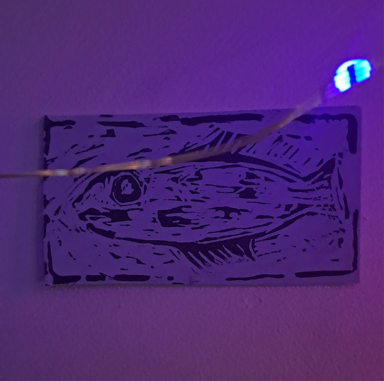 Y Pysgod- The Fish lino prints