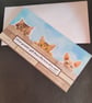 Peeping cats blank greetings card - tabby