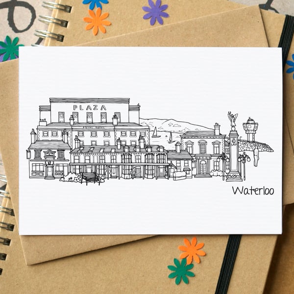 Waterloo Merseyside Skyline Greetings Card