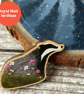 Badger Wooden Pin Brooch - Image 1