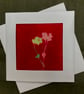 Two flowers hand printed card. - Image 2