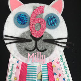 Birthday badge-Rosette - Cat