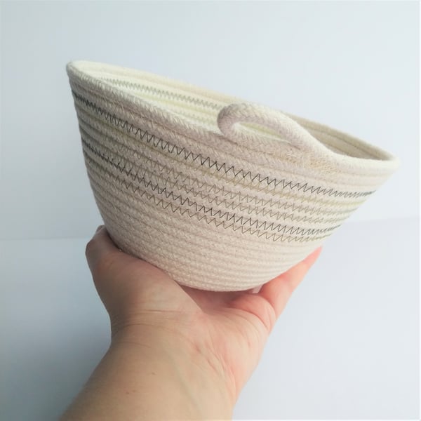 Jumbo Freshwater Bowl - a coiled rope bowl in s... - Folksy