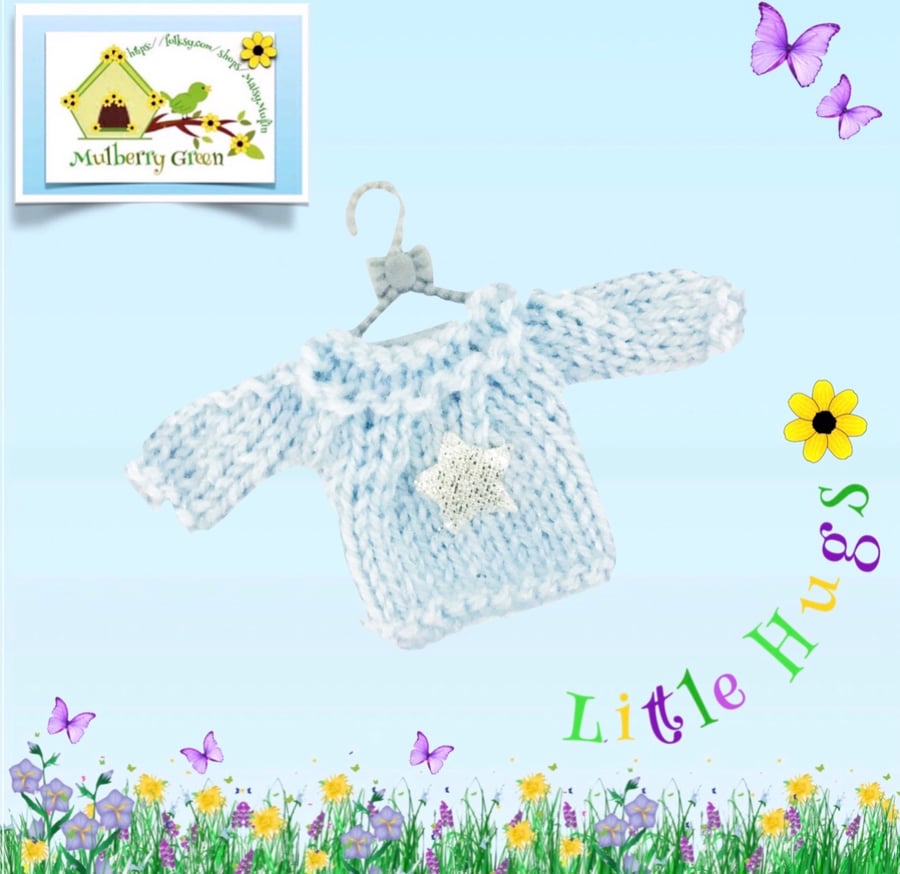 Silver Star Jumper to fit the Little Hug Dolls