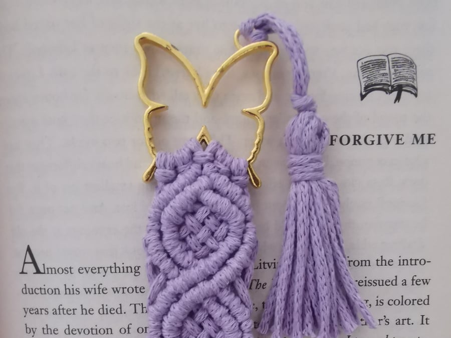 Bookmark - macrame butterfly gift for bookworm, boho inspired FREE UK P&P