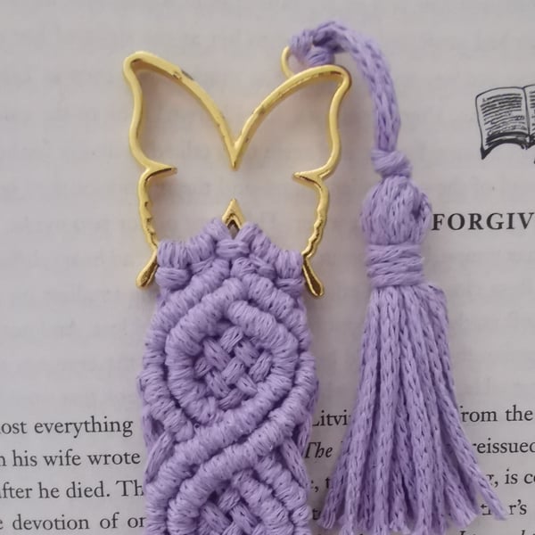 Bookmark - macrame butterfly gift for bookworm, boho inspired FREE UK P&P