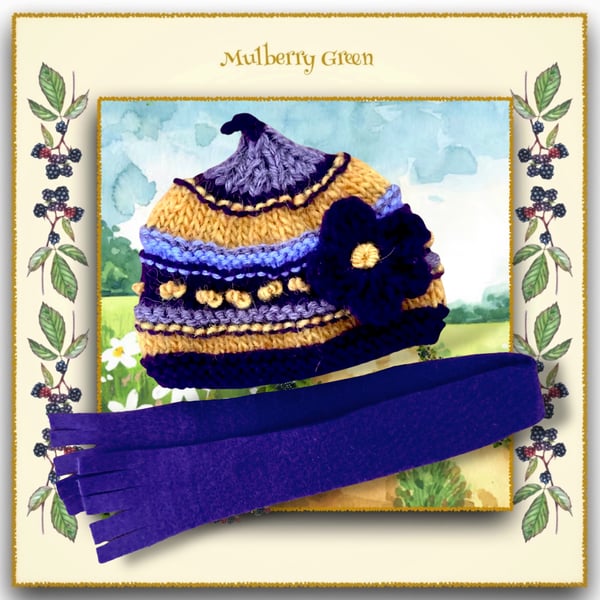 Highland Sunset Hat and Scarf Set
