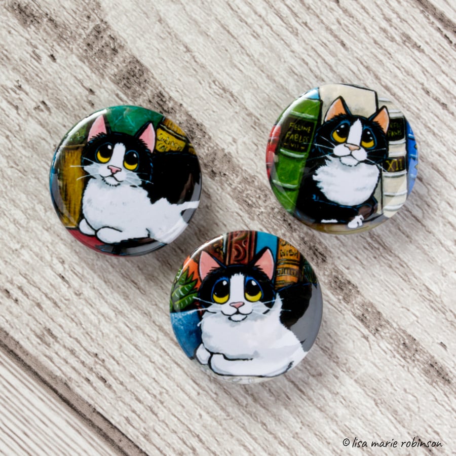 Cats and Books - 25mm Badge Set
