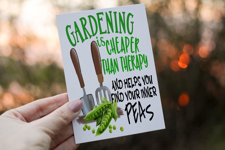 Gardening Is Cheaper Than Therapy Birthday Card, Card for Birthday