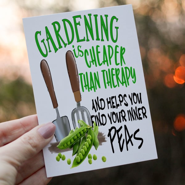 Gardening Is Cheaper Than Therapy Birthday Card, Card for Birthday