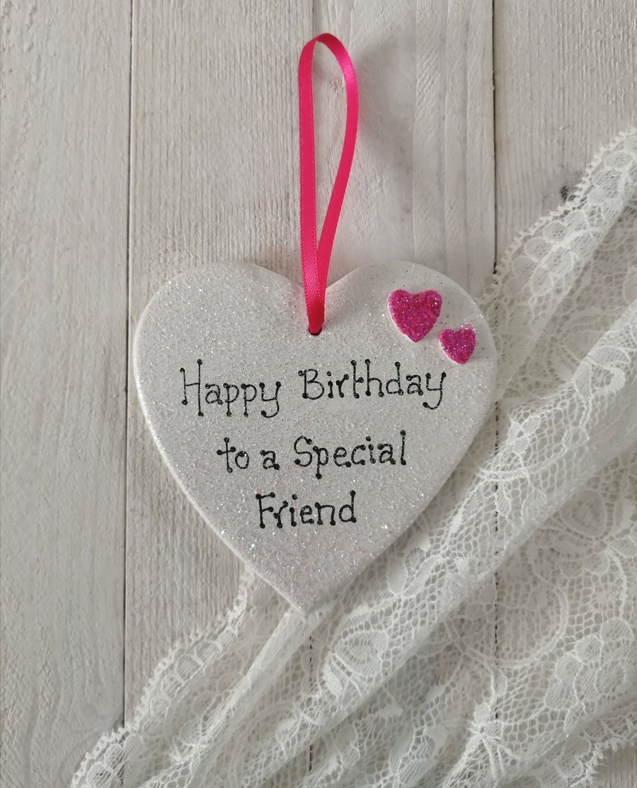 Ceramic Heart - Happy Birthday Special Friend