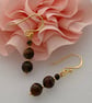 Tigers Eye Gold Vermeil Earrings  - Image 1