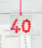 40th Birthday Card; Fused Glass 40th Anniversary Keepsake - Image 4