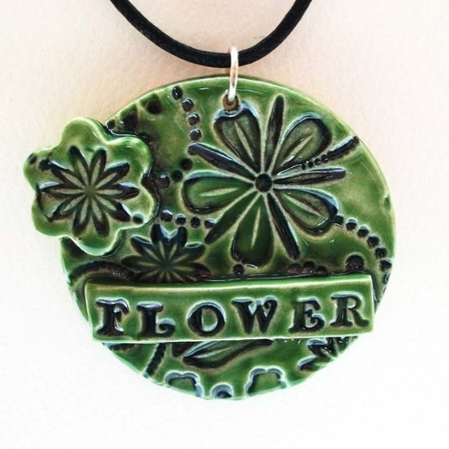 Ceramic "FLOWER" pendant