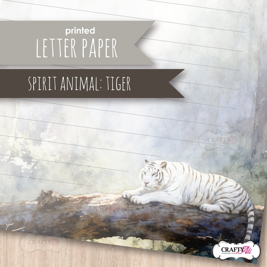 Letter Writing Paper - Spirit Animal Guides: Tiger