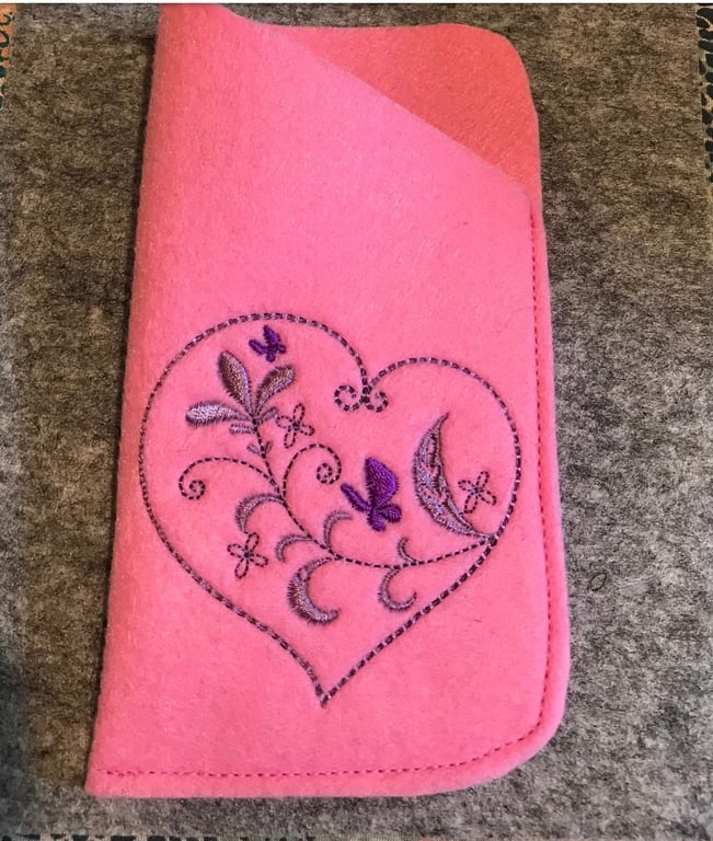 Perfectly Imperfect Thick Pink Felt Glasses Case 