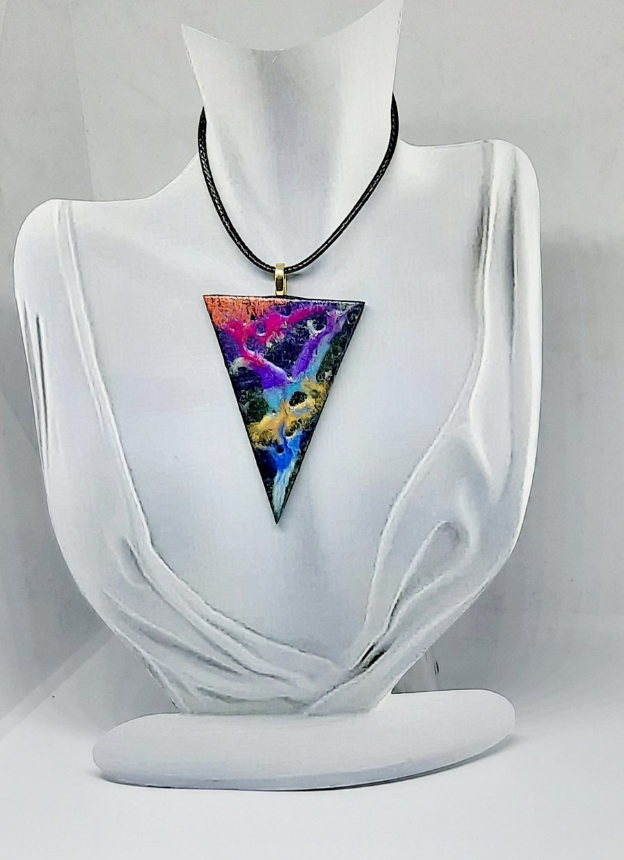 Fluid art pendant necklace 