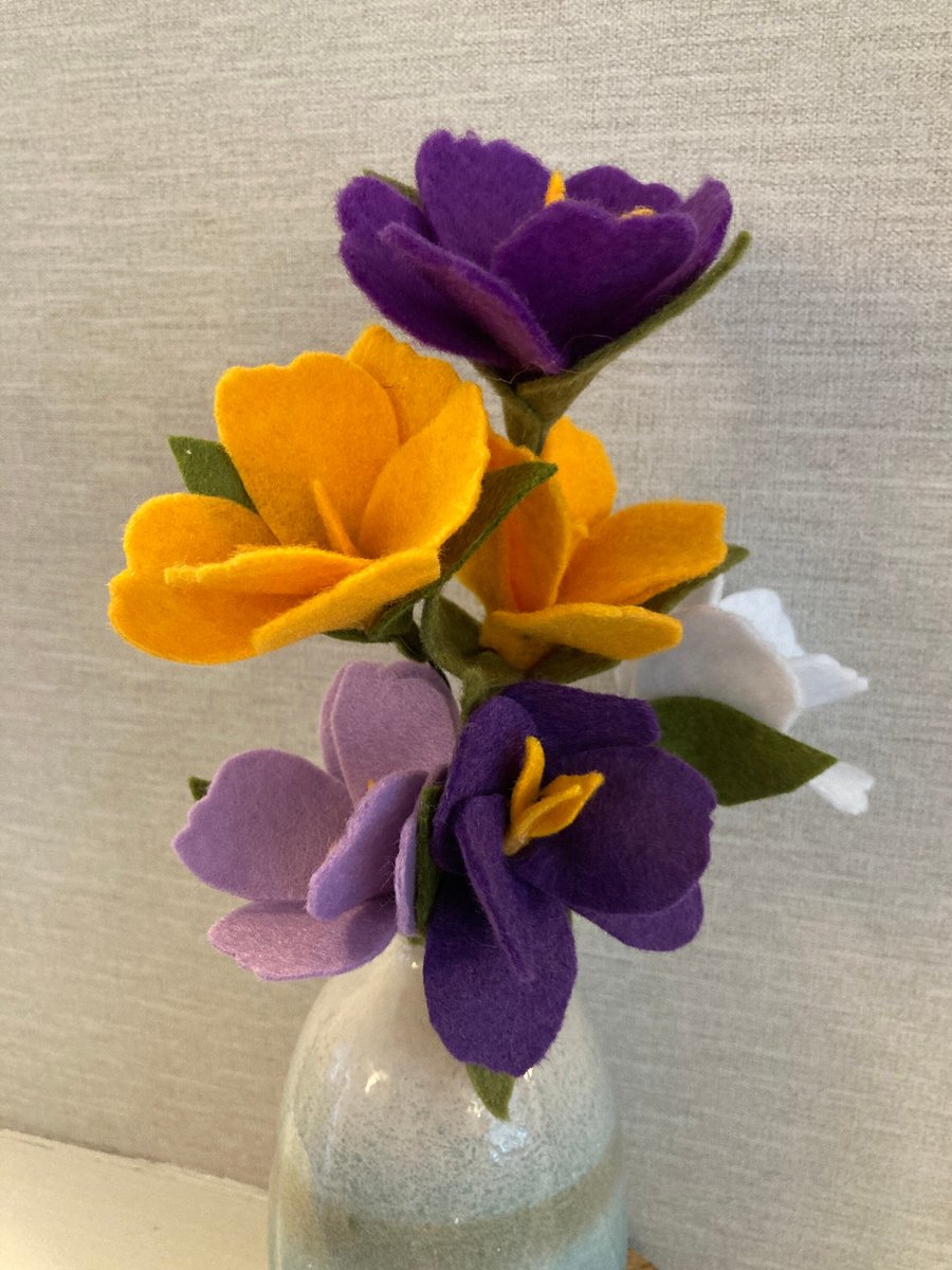 Handmade Felt Crocus Flowers