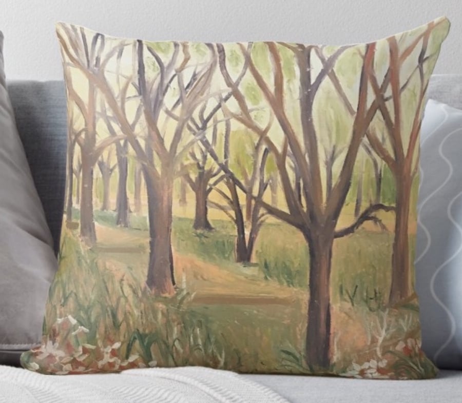 Throw Cushion Featuring The Painting ‘Inspiration In The Wild Garden’