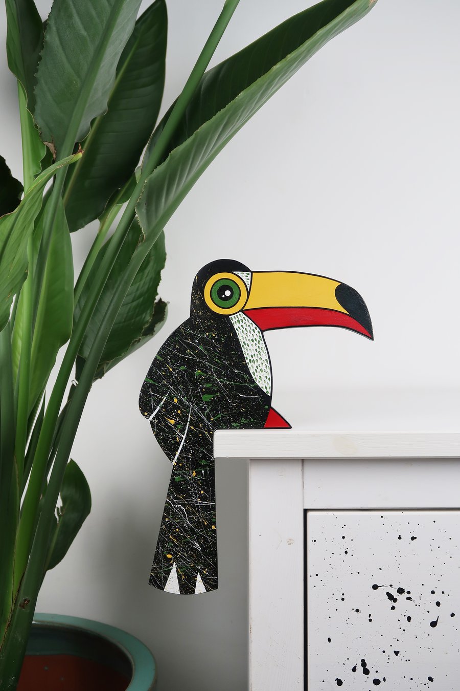 Toucan door topper, decoration for door frame, tropical bird art.