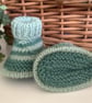Baby Boy's Rompers & Matching Booties Set Hand Knitted  0-3 months size - Image 6